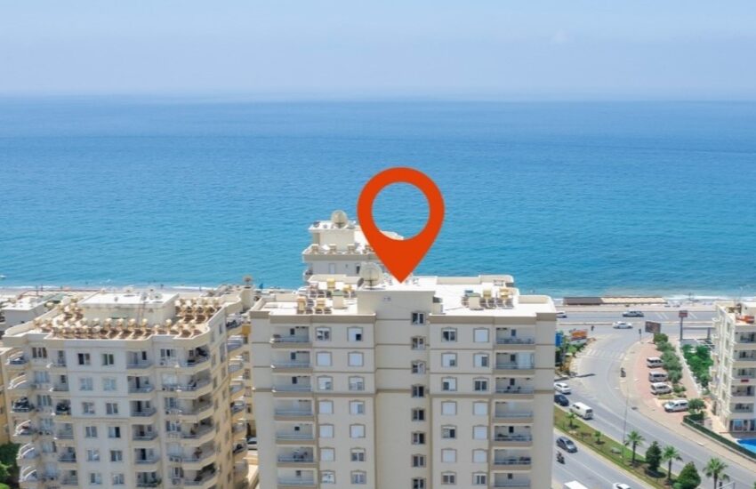 Tosmur Alanya Beachfront 3 huoneen huoneistoja myytävänä Taf 0809 11