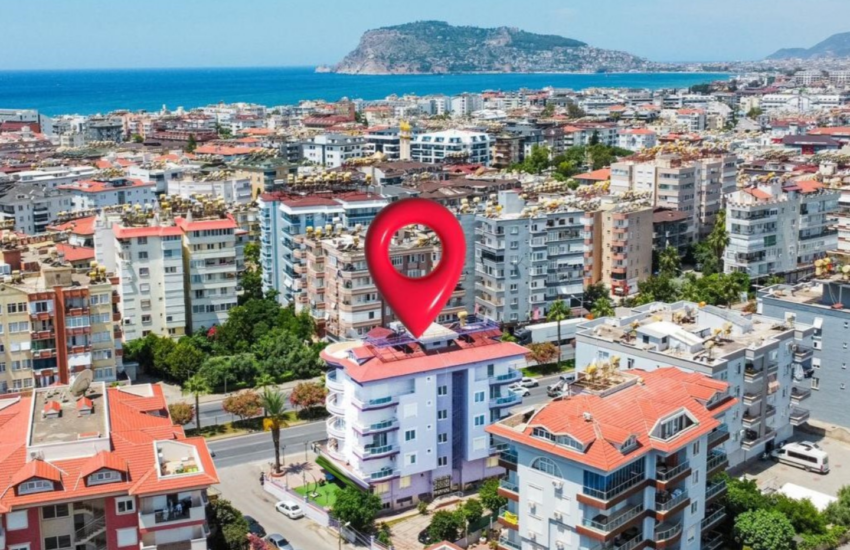 Bedste pris Billig 3 værelses lejlighed til salg i Oba Alanya Tyrkiet Ydo 0804 15