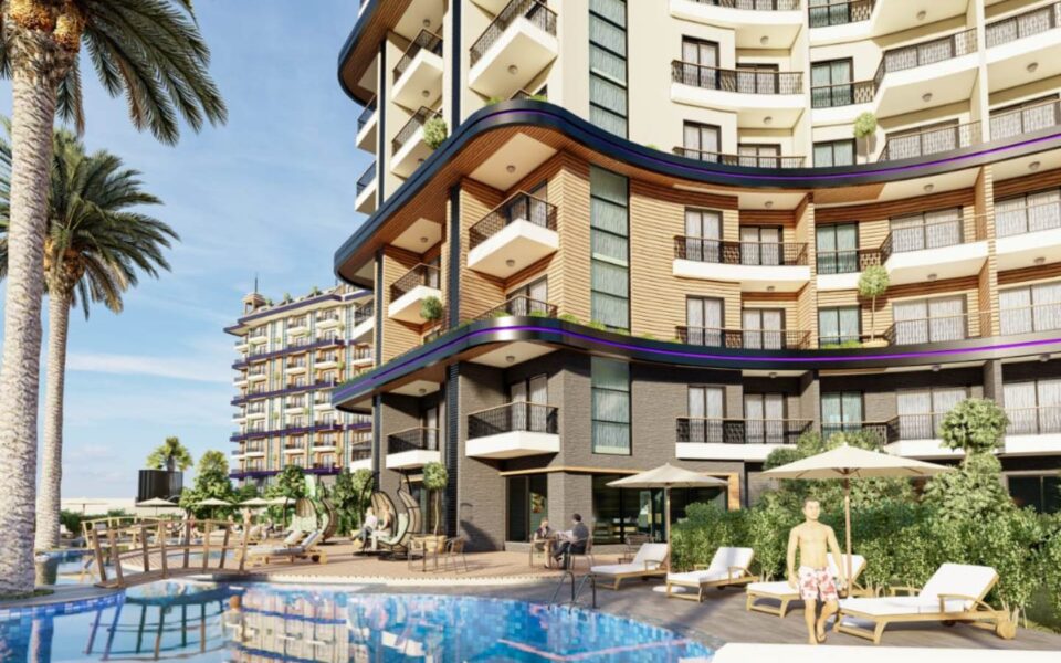 1 vardagsrum 2 sovrum billig lägenhet till salu i Mahmutlar Alanya Turkiet Elk 2105 8